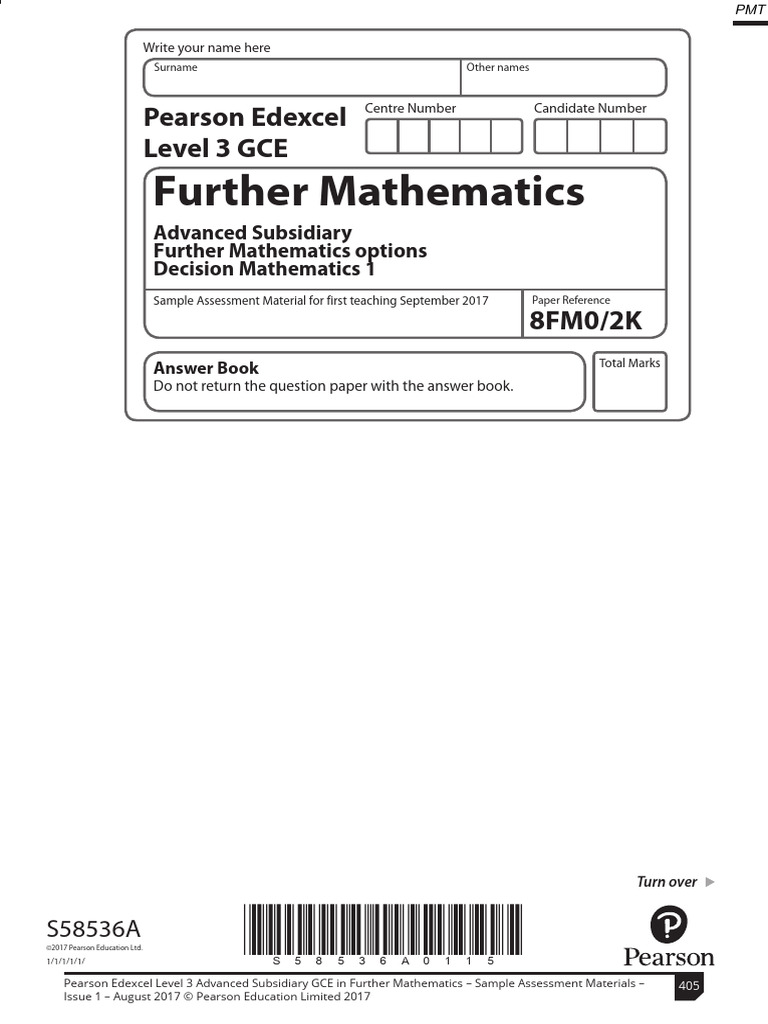 Further Mathematics Sample Assessment | PDF | Graph Theory | Discrete ...