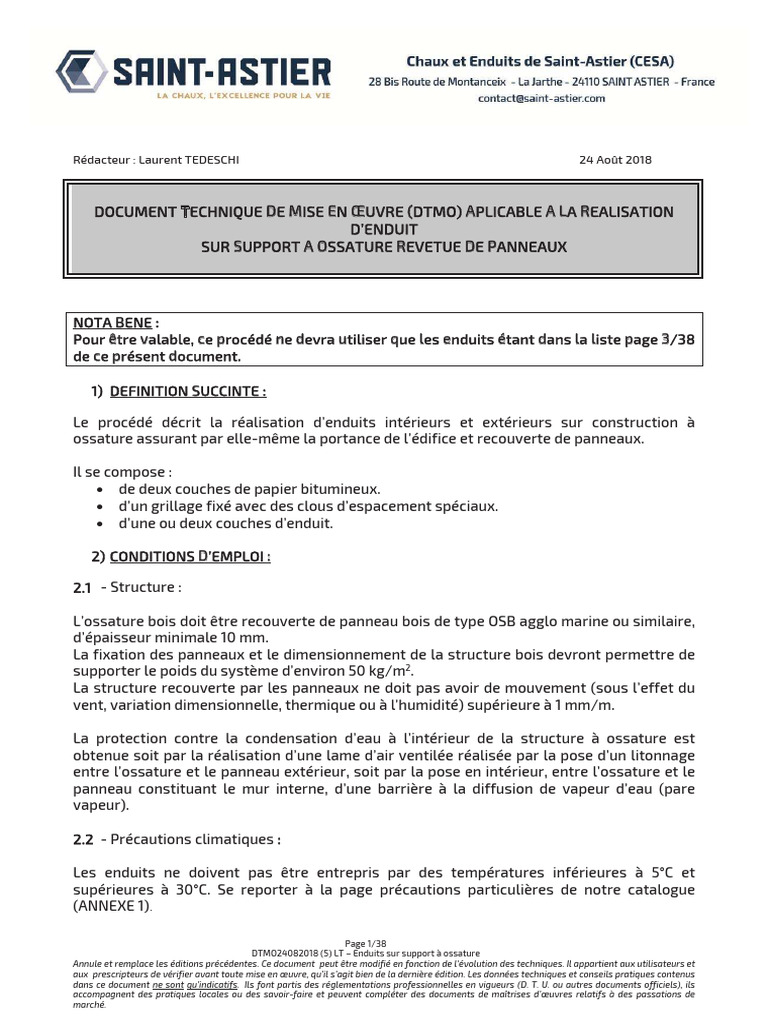 Enduits sur ossature bois : Guide DTU | PDF | Bois (matériau de ...