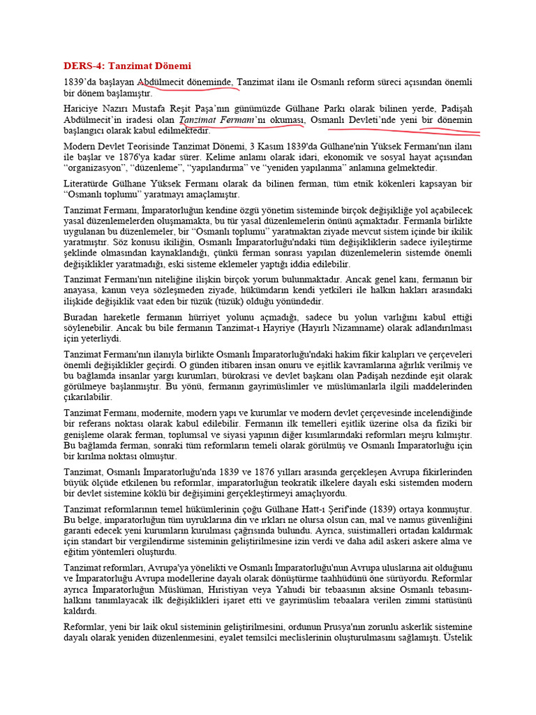 Ders-4-Tanzimat Ve Meşrutiyet Dönemi | PDF