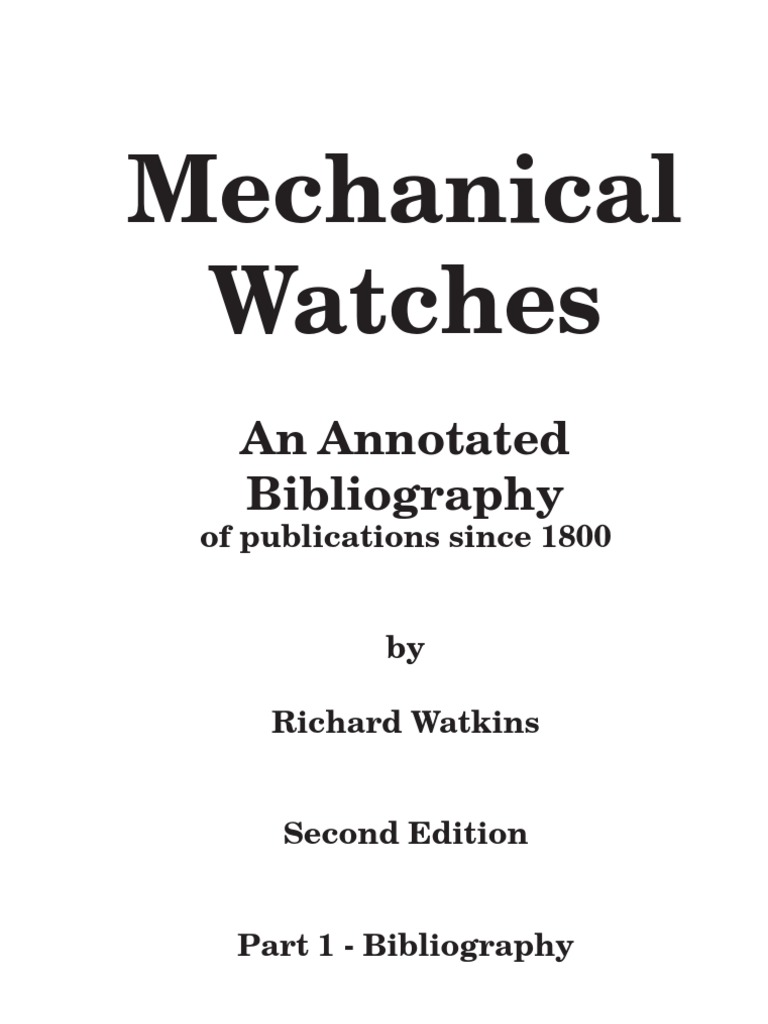 Mechanical Watch Book 1 | PDF | Watch | Bibliography