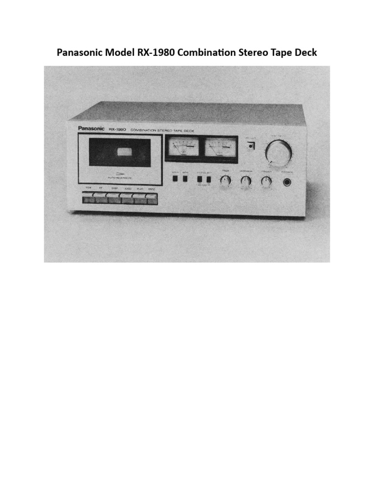Panasonic RX-1980 User Manual | PDF | Sound Recording And Reproduction ...