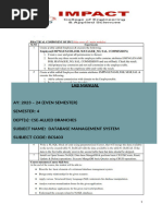 Fourth Sem Dbms Lab Manual 4th Sem | PDF | Sql | Databases
