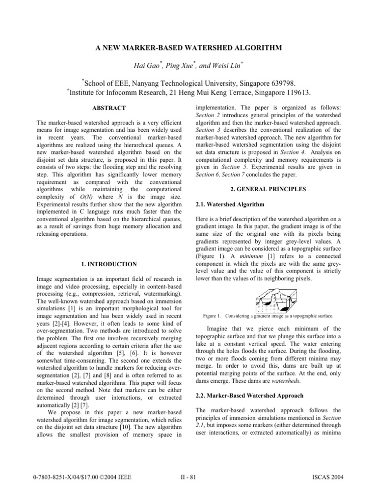 论文02-2004.05.A new marker-based watershed algorithm | PDF | Image ...