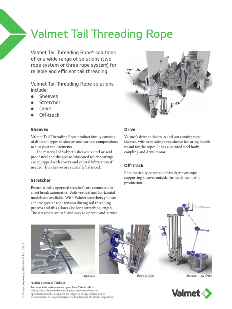 Valmet Tail Threading Rope - Flyer | PDF | Rope | Mechanical Engineering