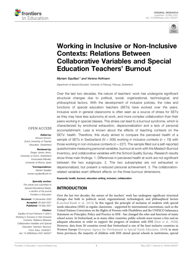 Working in Inclusive or Non-Inclusive Contexts | PDF | Occupational ...