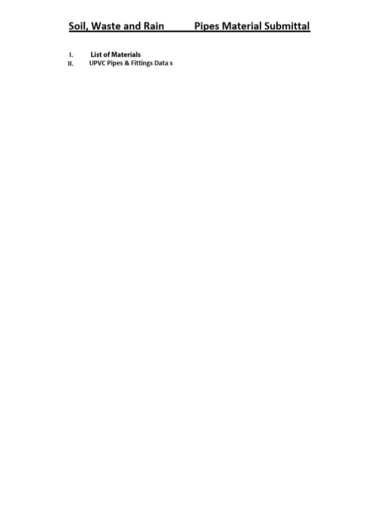 UPVC Pipes & Fittings Specifications | PDF | Pipe (Fluid Conveyance ...