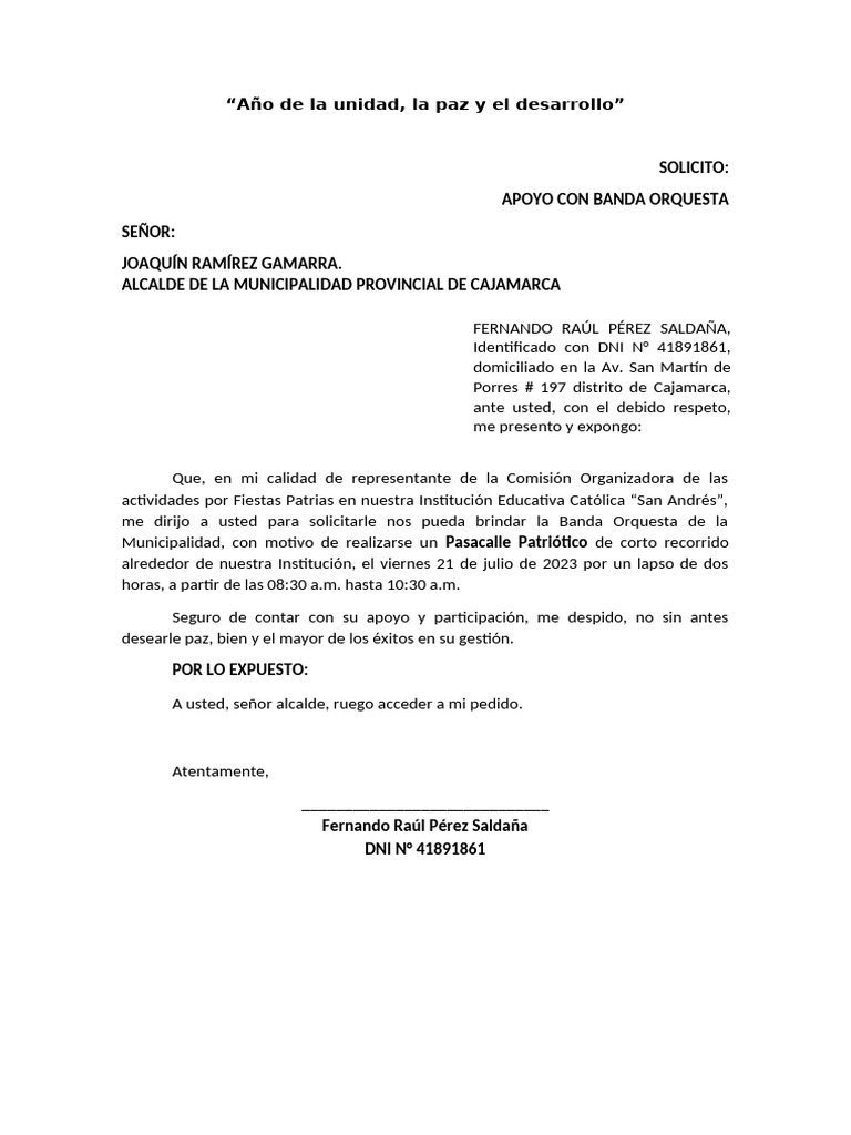 Solicito Banda | PDF