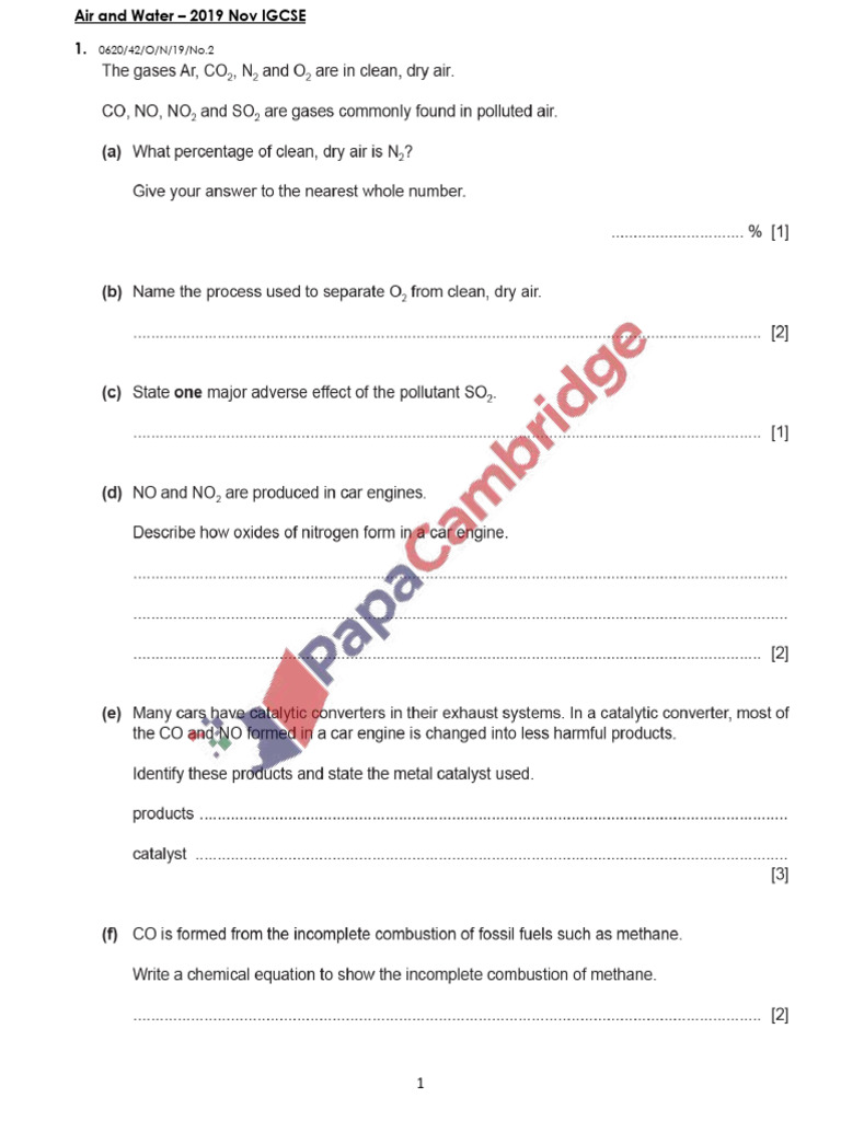 2019N Air and Water IGCSE Stru | PDF