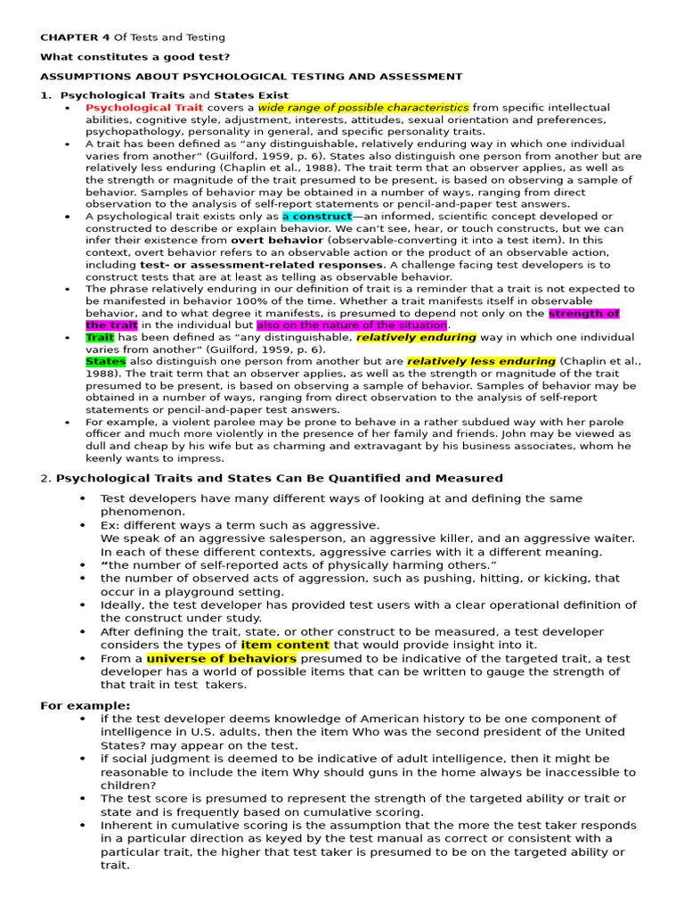 Understanding Psychological Testing Essentials | PDF | Validity ...