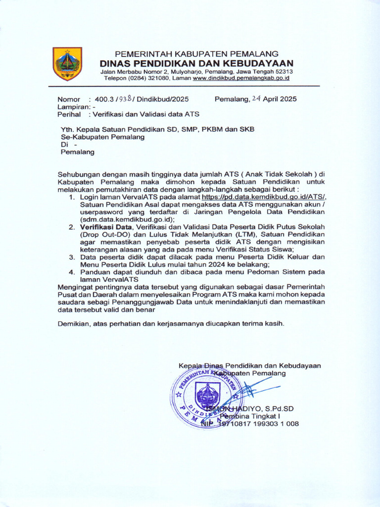 Surat Edaran Verval Ats | PDF