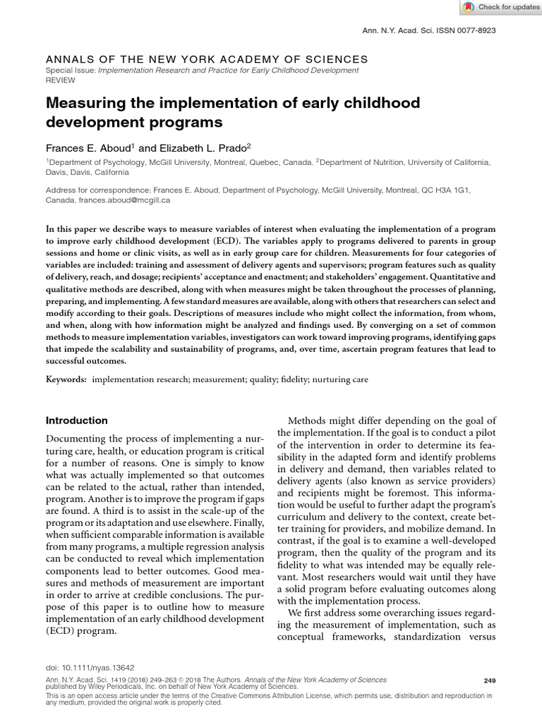 Annals of The New York Academy of Sciences - 2018 - Aboud - Measuring ...