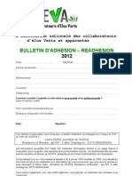 Bulletin D'adhésion 2012