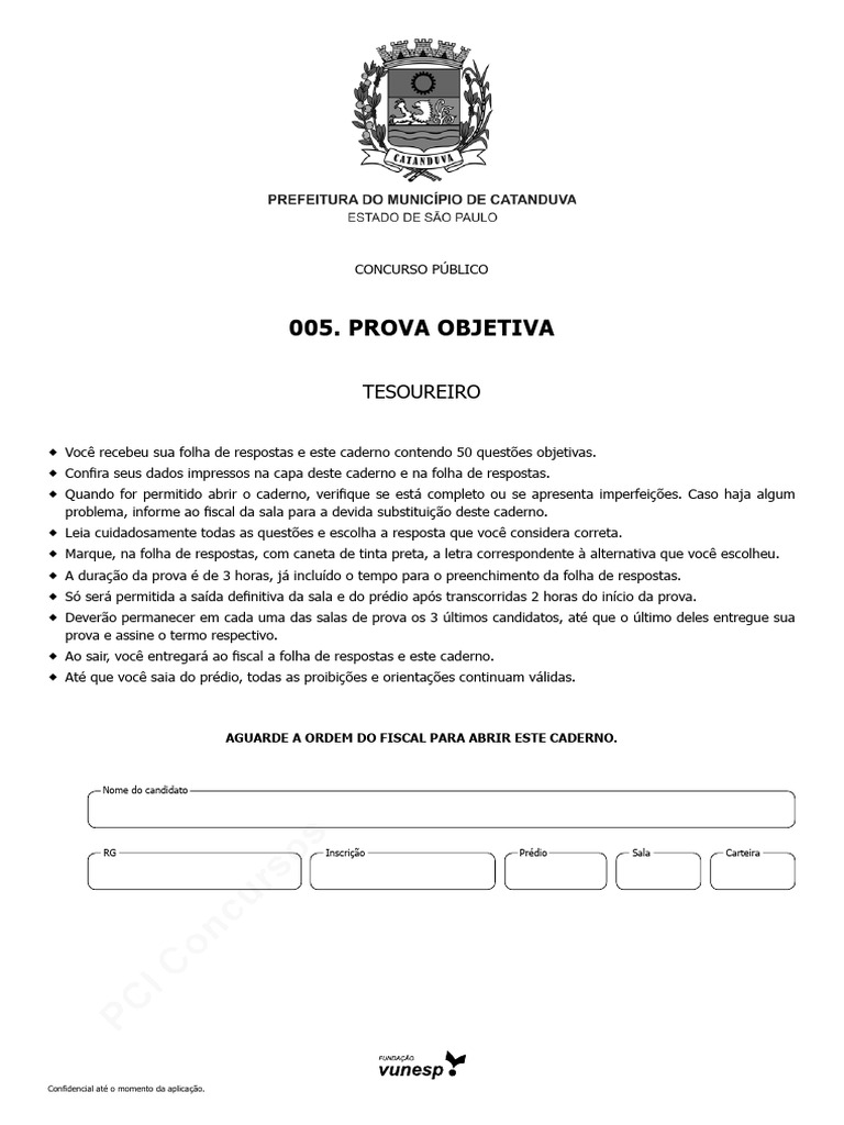 Prova 3 Vunesp Aulão | PDF | Contabilidade
