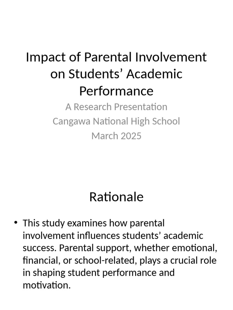 Updated Parental Involvement Presentation | PDF | Survey Methodology ...