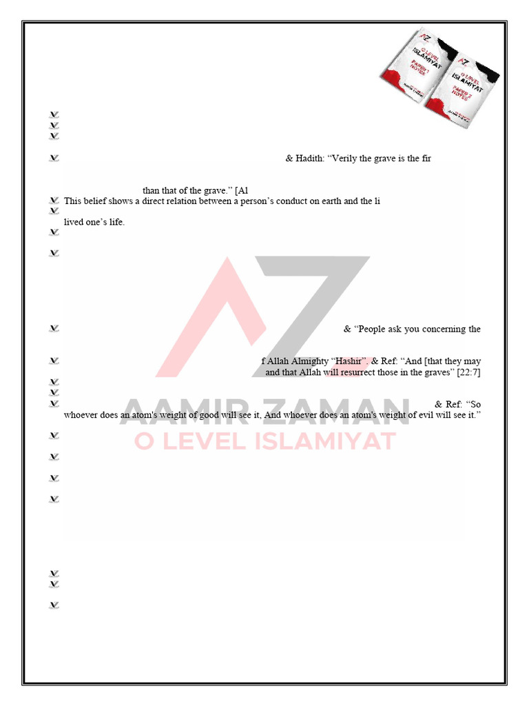 Answer key Day of Judgement | PDF | Afterlife | Abrahamic Religions