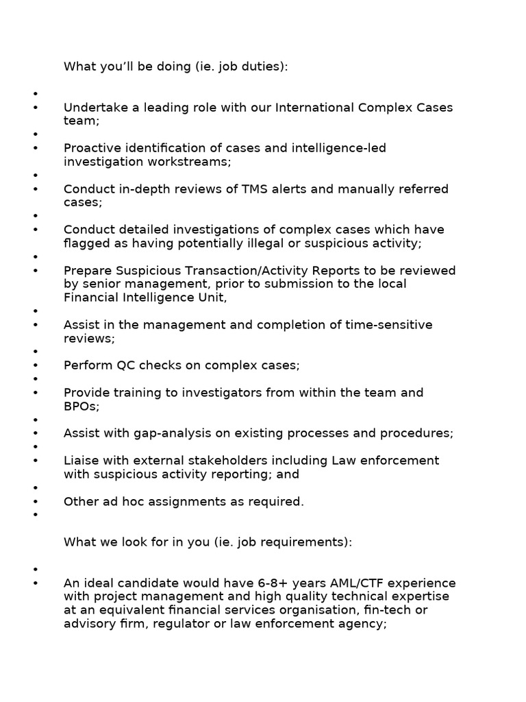Associate Manager CB | PDF