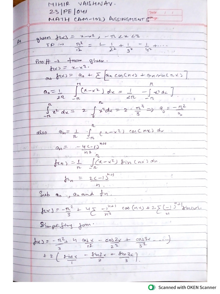 Assignment 5 Am 102 | PDF