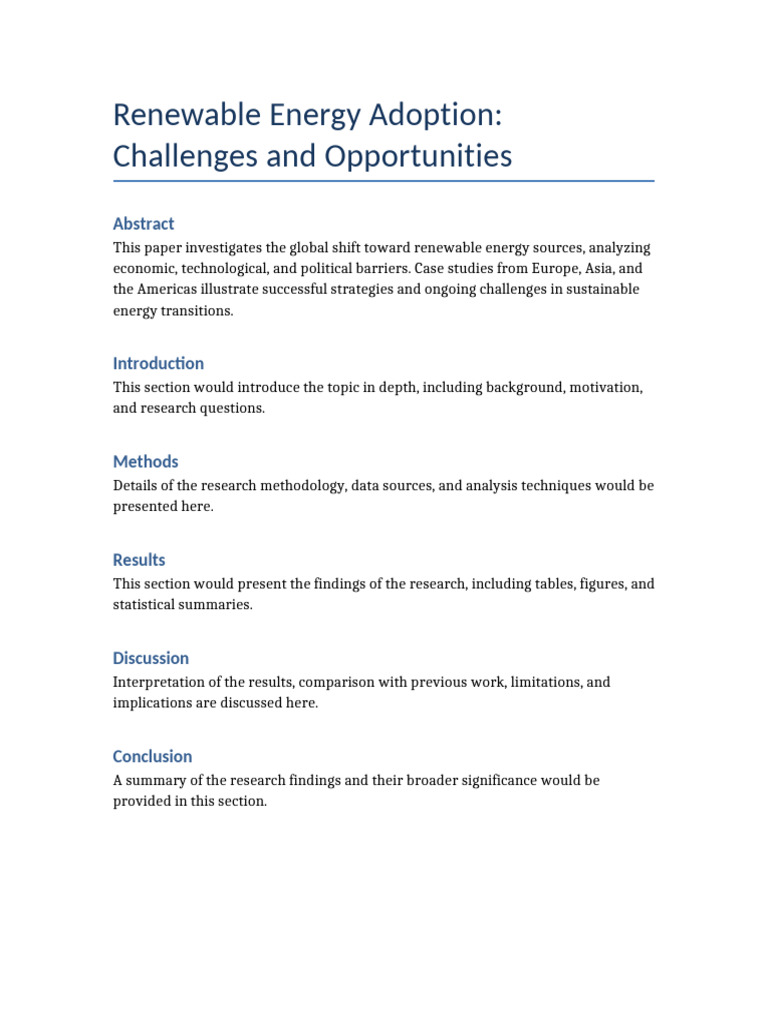 Challenges in Renewable Energy Adoption | PDF