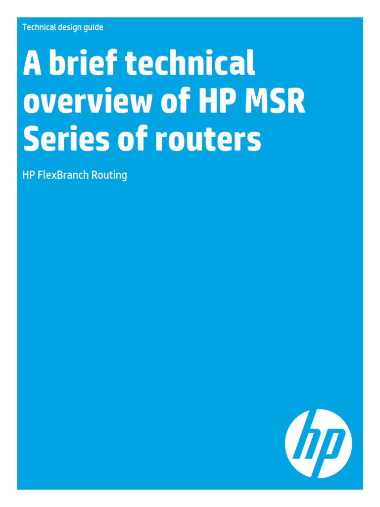 HP MSR Series Router Design Guide | PDF | Computer Network | Network Switch