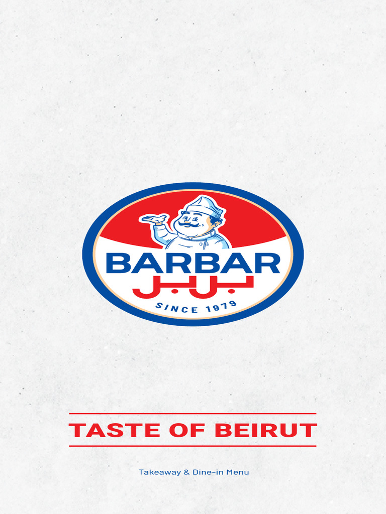 Barbar Lebanese Restaurant Menu | PDF | Kebab | Pickled Cucumber