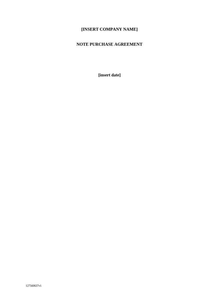 Note Purchase Agreement Template | PDF | Securities Act Of 1933 ...
