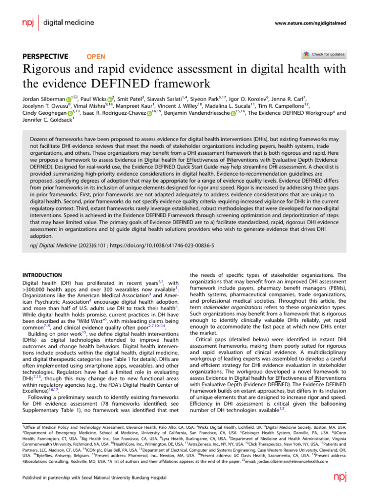 DEFINED Franework NATURE DH | PDF | Evidence Based Medicine ...