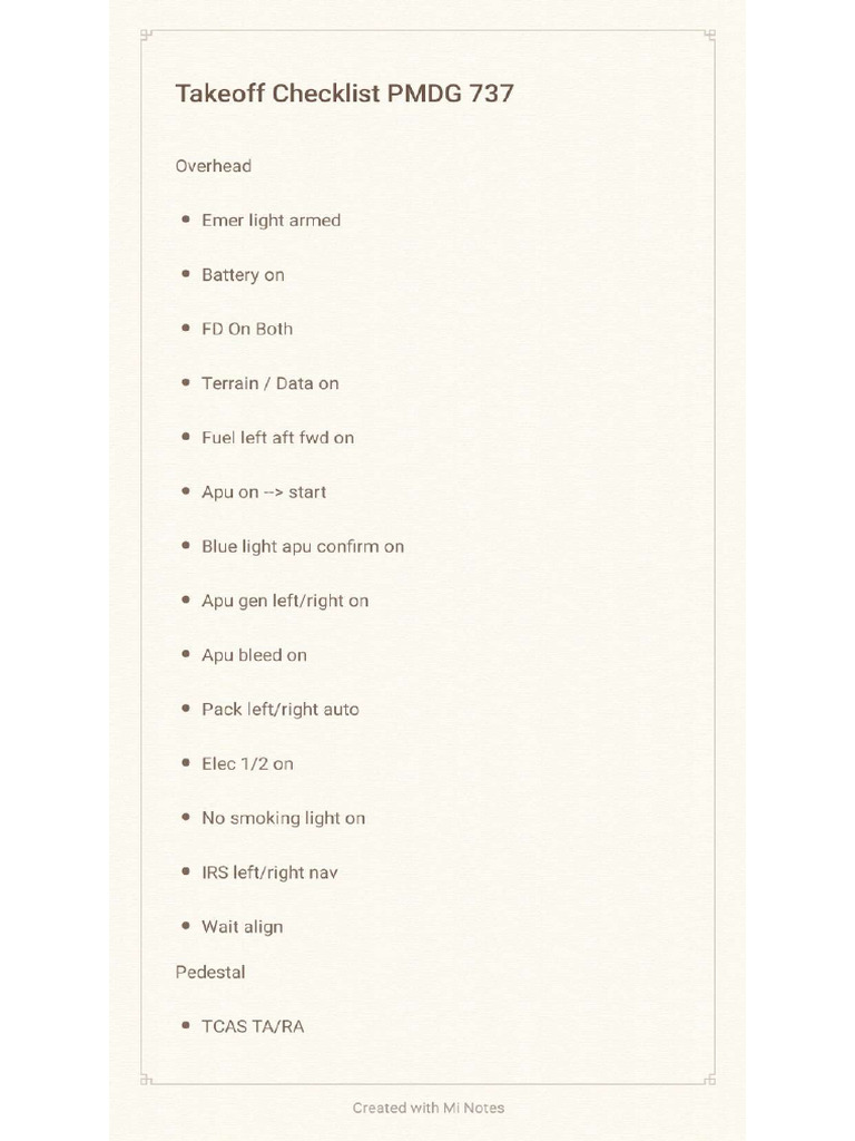 A4 Takeoff Checklist | PDF