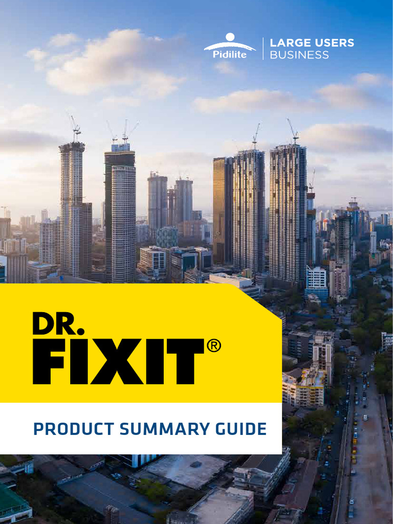 DR Fixit Product Summary Guide | PDF | Concrete | Adhesive