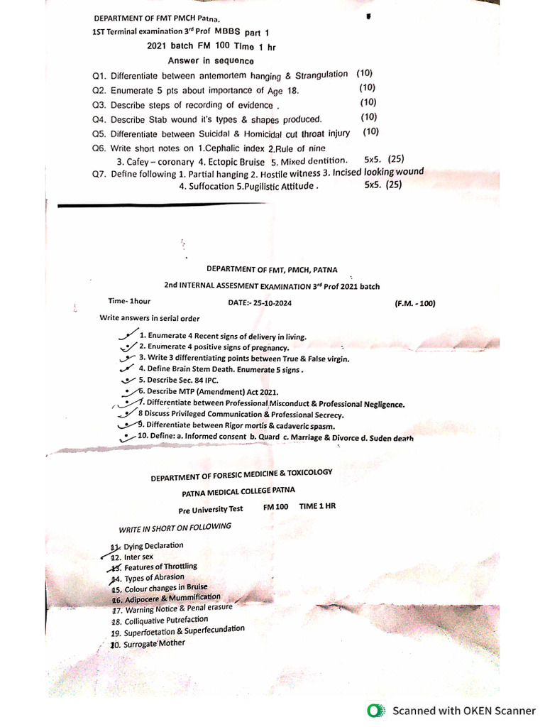 3rd Year Internal 21 Batch | PDF
