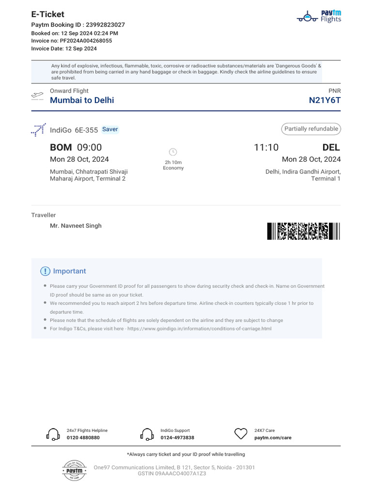 Bom Del 28102024 23992823027 | PDF | Fee | Aviation