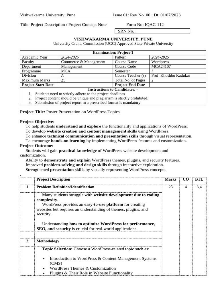 Que.57536x5kgswordpress Project 2 | PDF | Word Press | Cognition