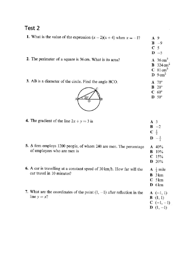 MCQ 2 Math | PDF