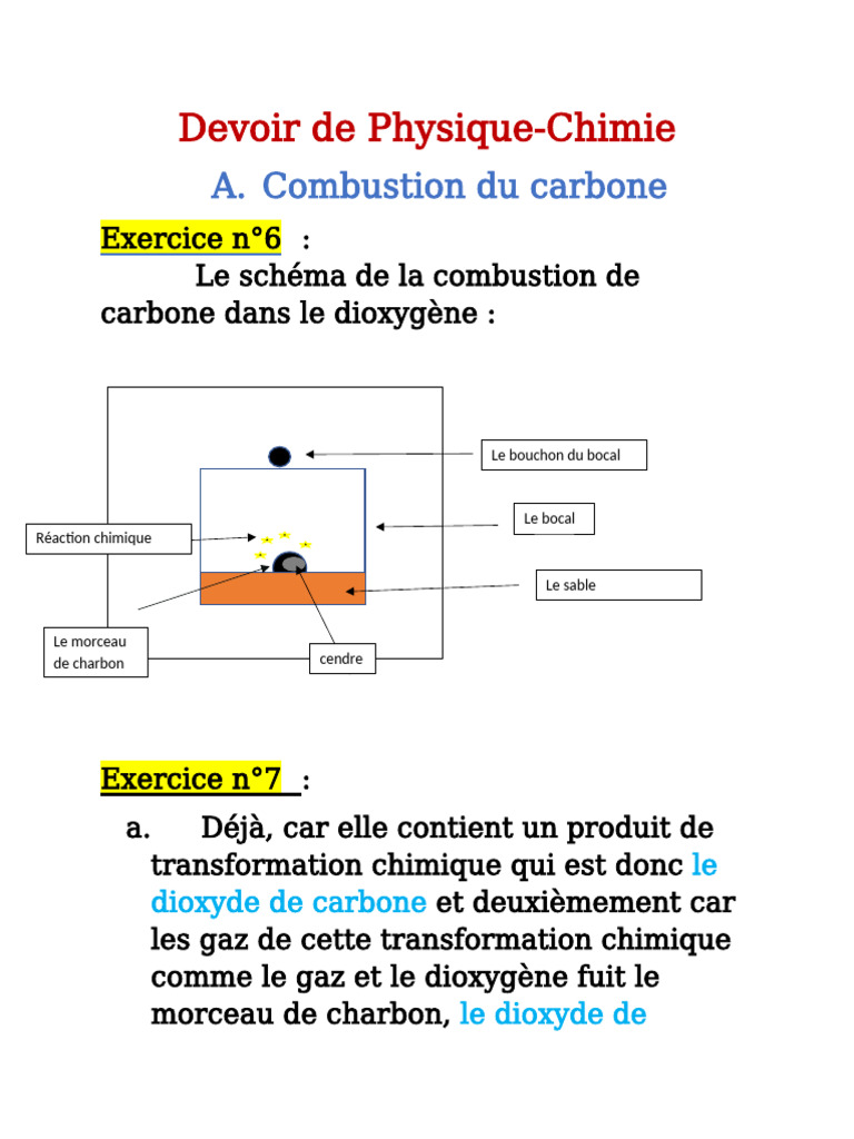 Combustion du carbone en 4ème | PDF | La combustion | Bougie