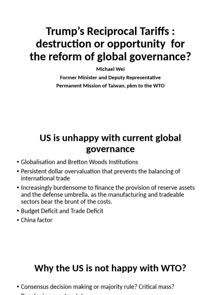 20250409 Tariffs and WTO JW | PDF | Most Favoured Nation | Non Tariff ...