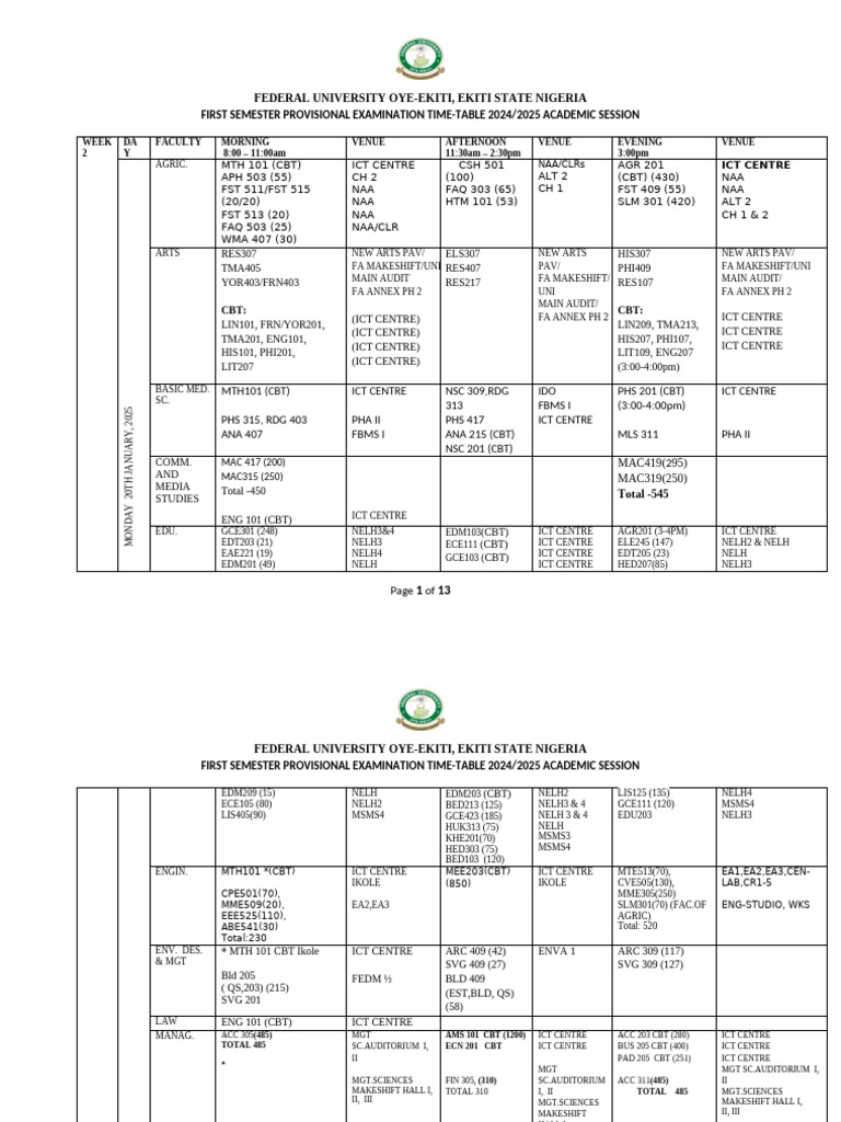Week 2 - 2024 - 2025 - Exam - First - Semester - Provisional | PDF