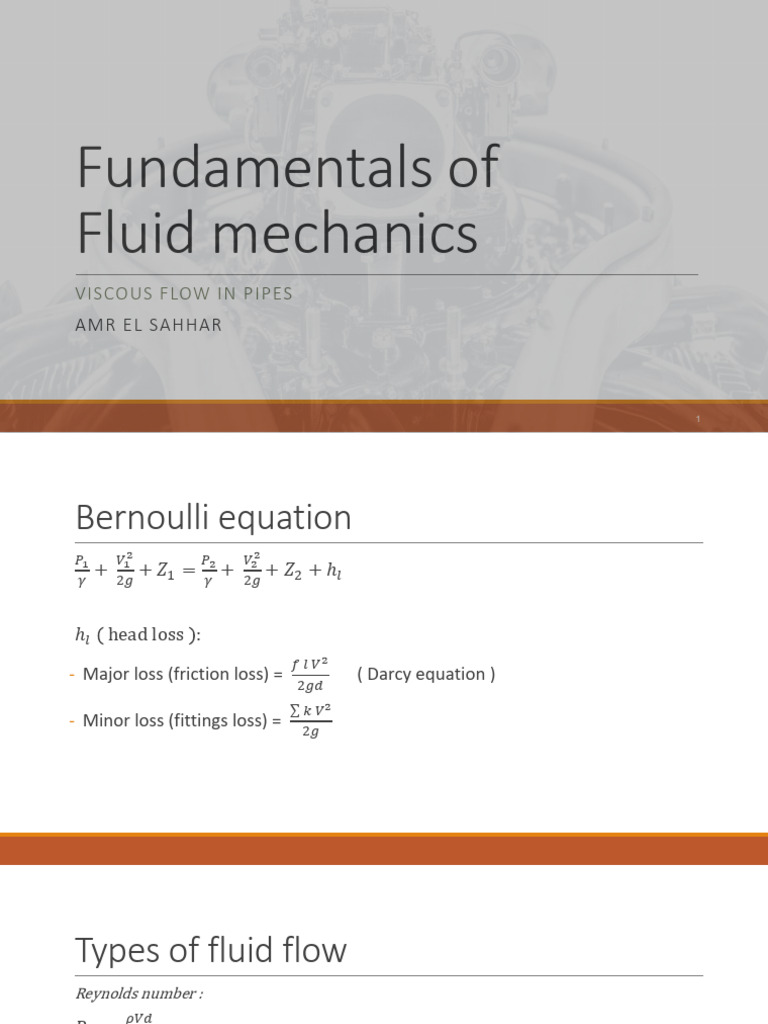 Section6 (Viscous Flow in Pipes) | PDF | Fluid Dynamics | Continuum ...
