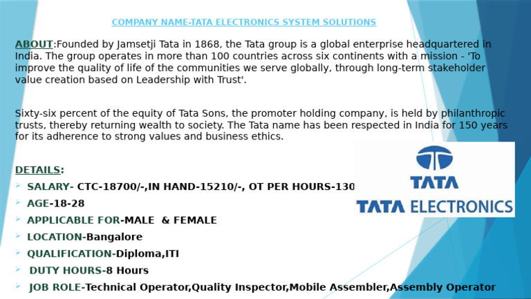 Tata Electronics Pdf