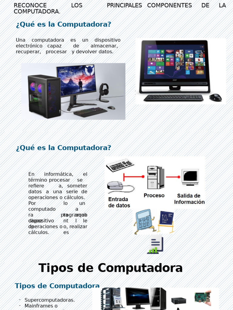Componentes y Tipos de Computadoras | PDF | Hardware de la computadora ...