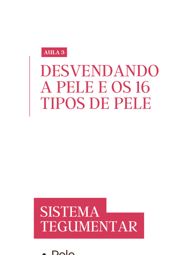 Tipos de Pele: Entenda os 16 Tipos | PDF
