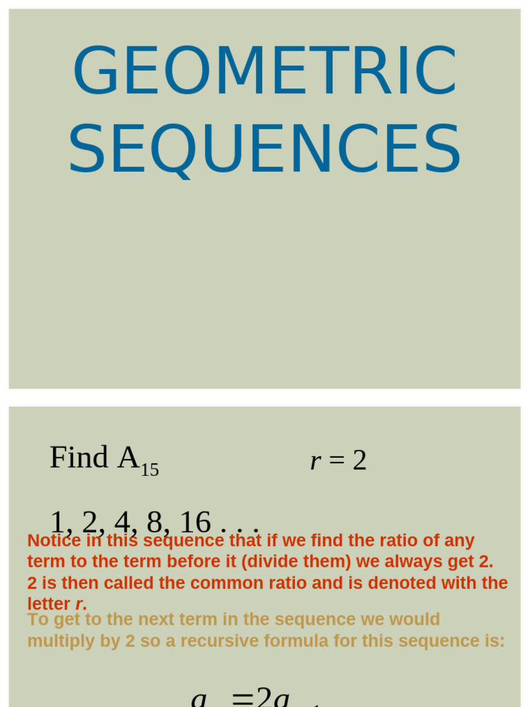 2.3geometric Sequences | PDF | Number Theory | Mathematical Concepts