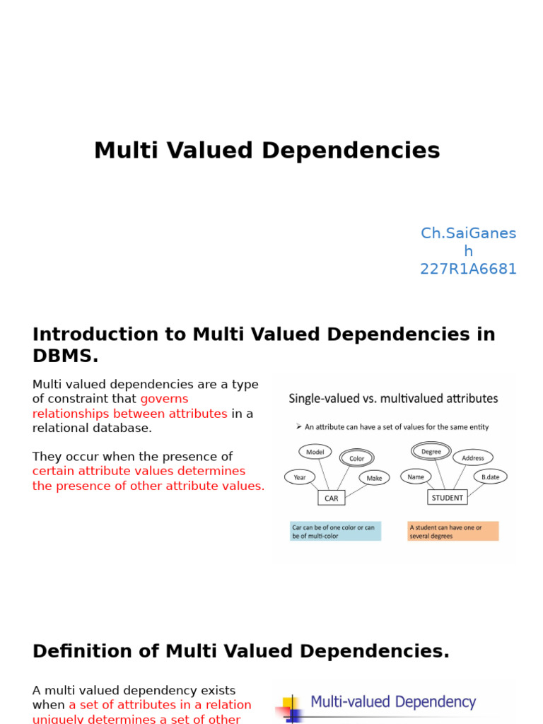 Understanding Multi Valued Dependencies | PDF | Databases | Data Management
