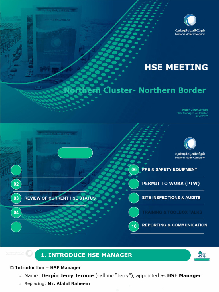 HSE Meeting Overview and Guidelines | PDF | Personal Protective ...