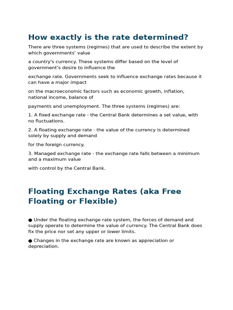 Understanding Currency Exchange Rate Systems | PDF