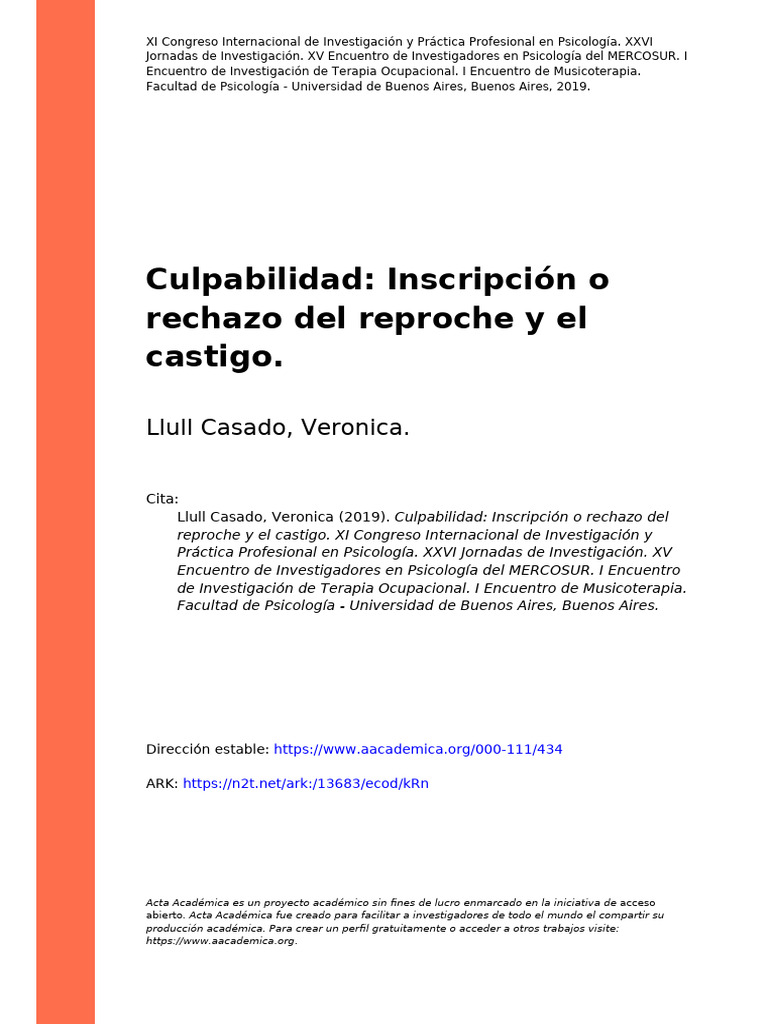 Culpabilidad: Reproche y Castigo en Psicología | PDF | Jacques Lacan ...