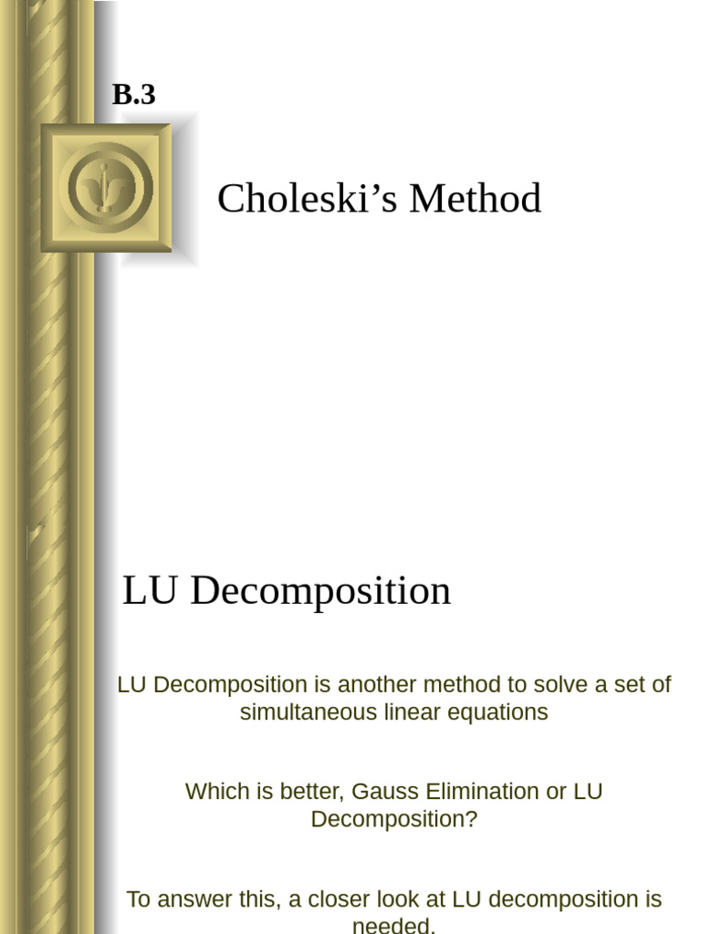 LU Decomposition Explained | PDF | Mathematical Objects | Mathematical ...