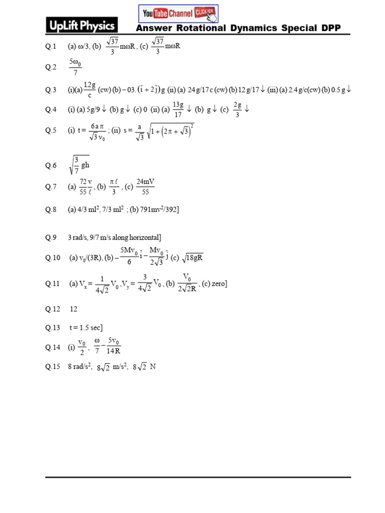 Rotation Dynamics Q&A Document | PDF