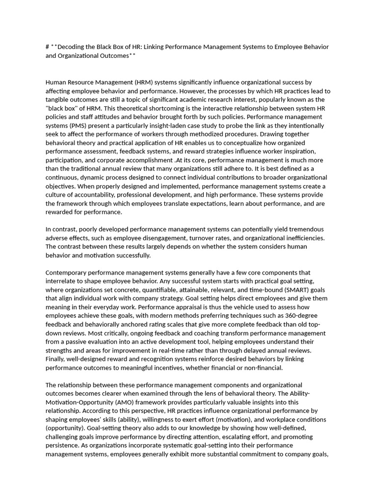 HR Performance Management Insights | PDF | Goal Setting | Performance ...
