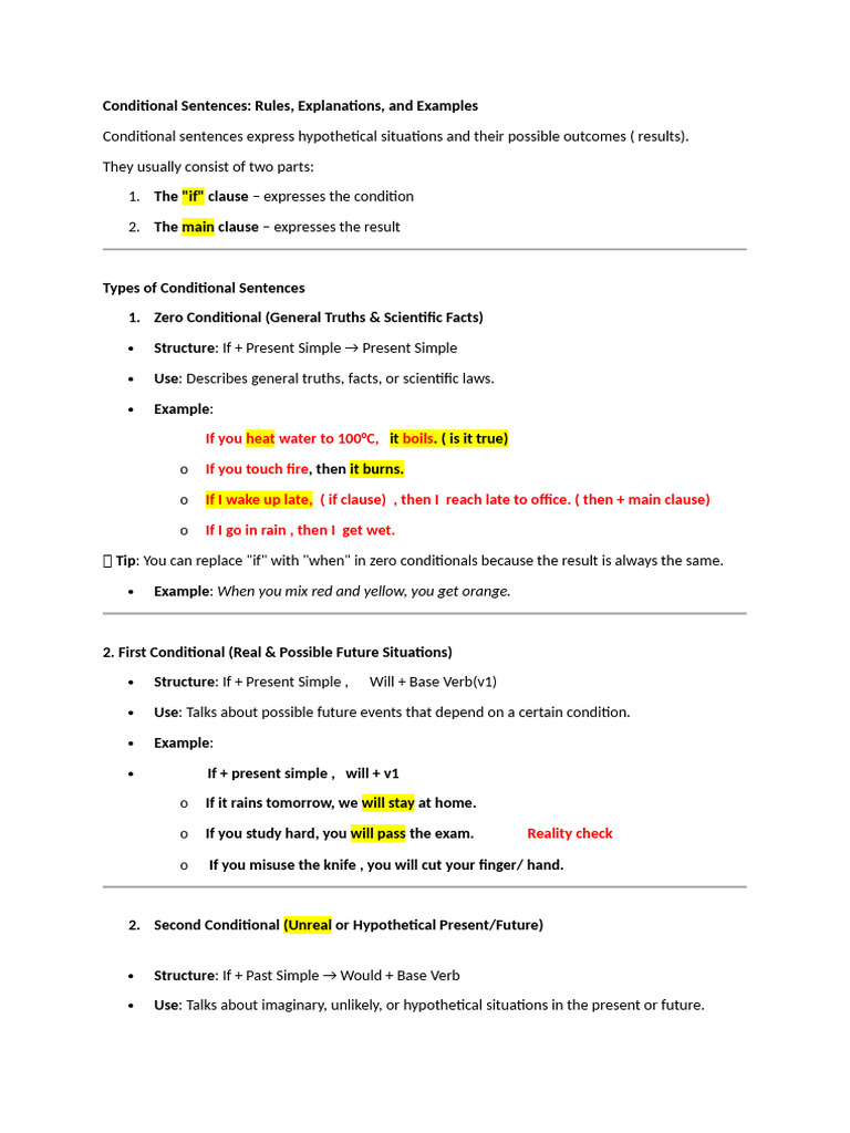 Conditional Sentences 23 Feb 2025 | PDF | Perfect (Grammar) | Linguistics