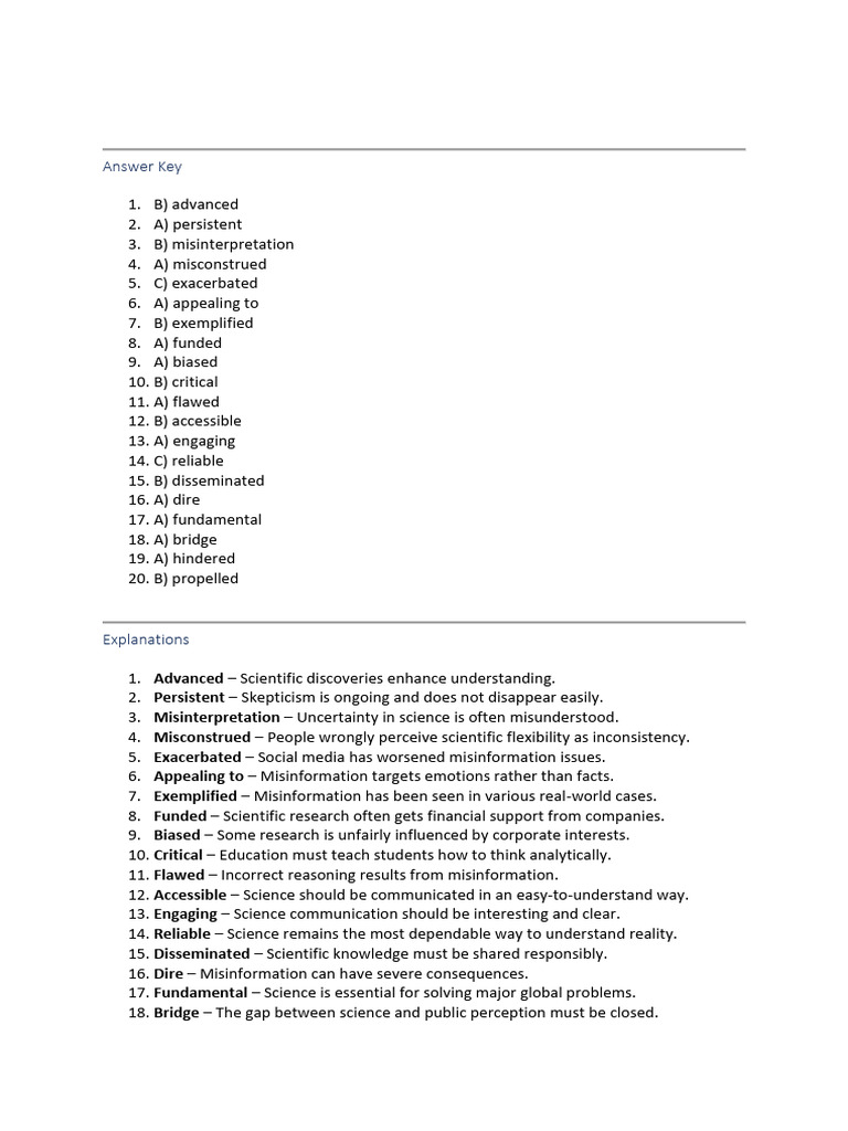 Compre Cloze MCQ 5 - Ans | PDF