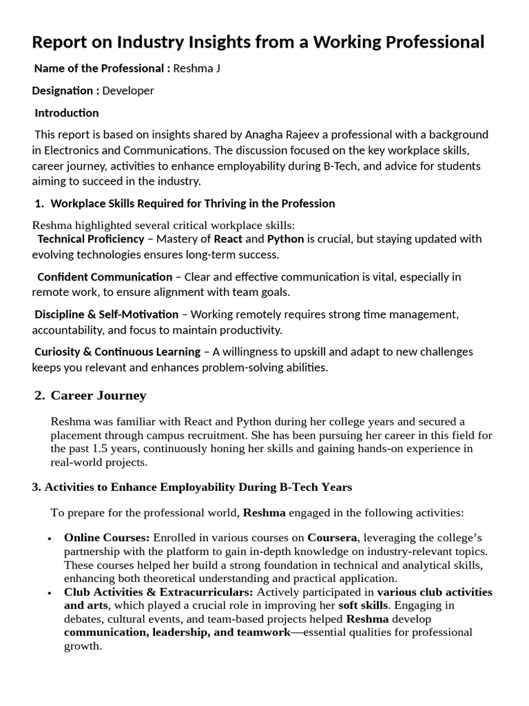 Key Skills for Tech Career Success | PDF | Skill | Educational Technology